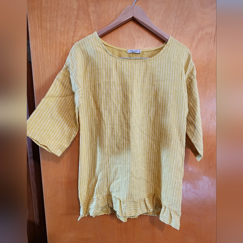 Yellow Striped Women's Top